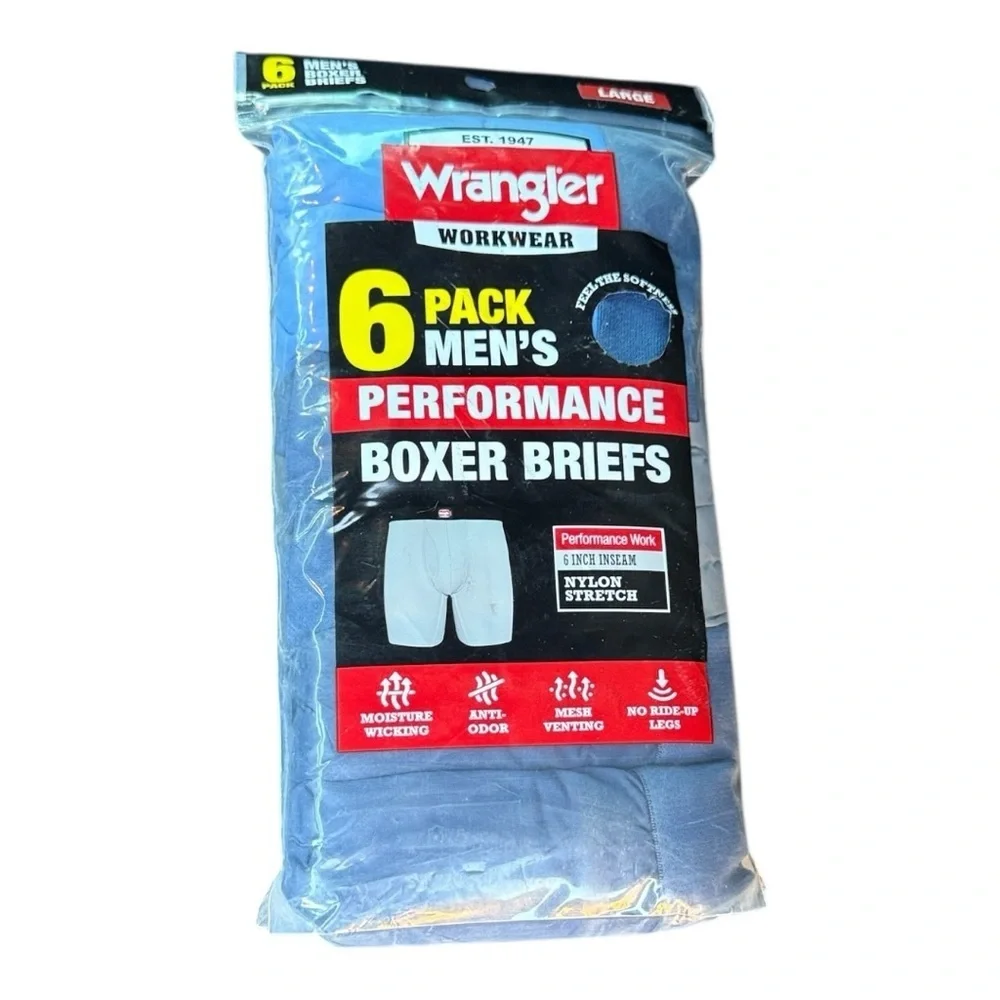 Wrangler Workwear 6-pack Boxer Briefs Men's Performance Underwear